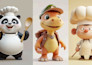 design 3d cute cartoon character modeling for mascot, printing, animation, game